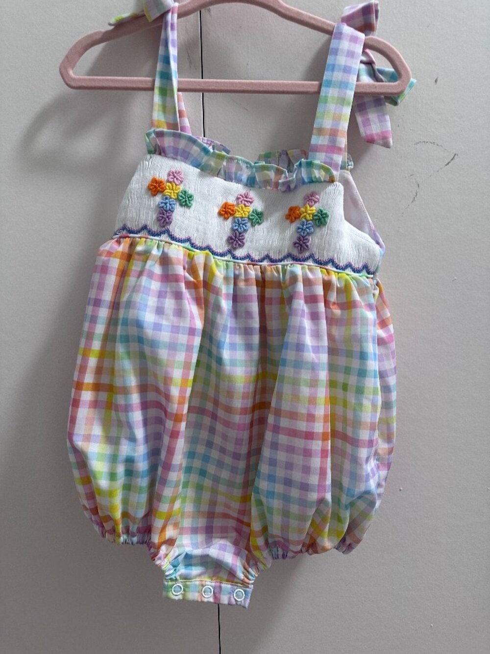 Poppy Kids Co Girls Cross Smocked Bubble